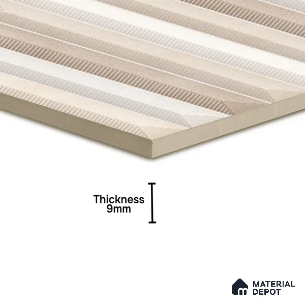 Faux Subway  Tile TL 07243 Crayon 5001 Luster 1 ft x 1 ft Ceramic Matte Finish - 9 mm |Random 4 | 2 mm Spacer is Mandatory | Please Expect a Slight Variation of Pattern (Sample)